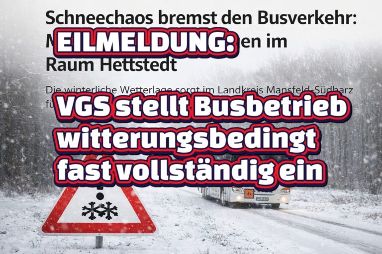 EILMELDUNG: VGS stellt Busbetrieb witterungsbedingt fast vollständig ein