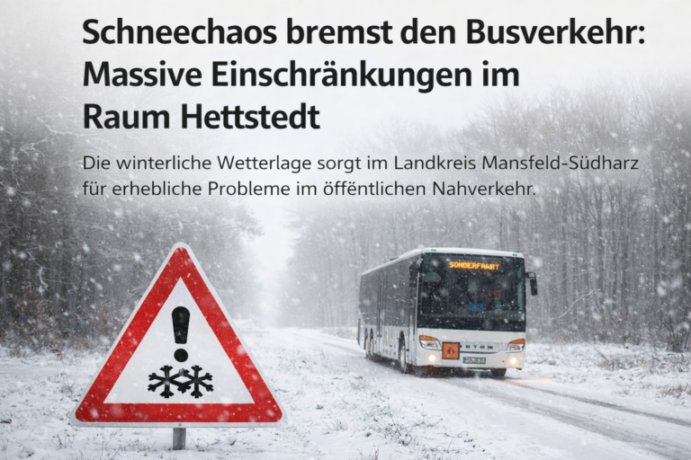 Schneechaos bremst den Busverkehr: Massive Einschränkungen im Raum Hettstedt