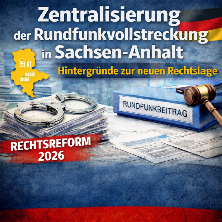 Zentralisierung der Rundfunkvollstreckung in Sachsen-Anhalt: Hintergründe zur neuen Rechtslage