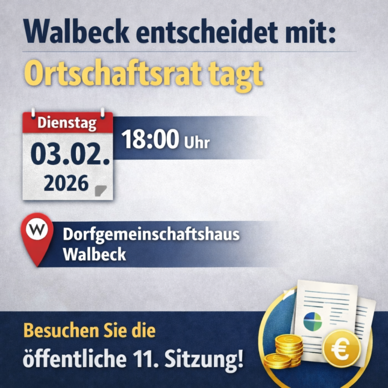 Walbeck entscheidet mit: Ortschaftsrat tagt