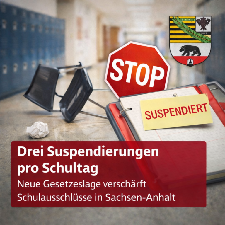Drei Suspendierungen pro Schultag: Neue Gesetzeslage verschärft Schulausschlüsse in Sachsen-Anhalt