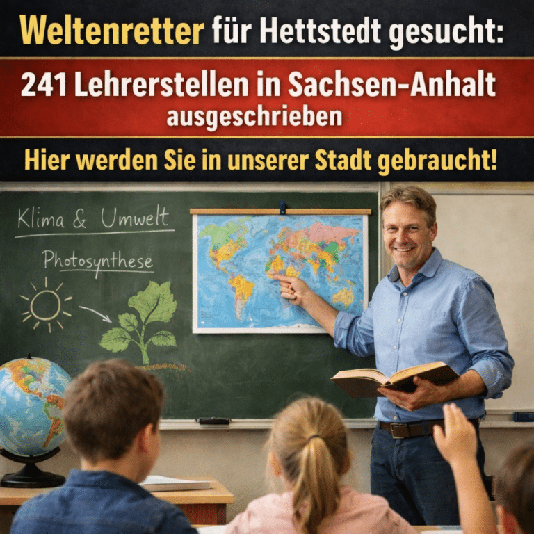 Weltenretter für Hettstedt gesucht: 241 Lehrerstellen in Sachsen-Anhalt ausgeschrieben – Hier werden Sie in unserer Stadt gebraucht!