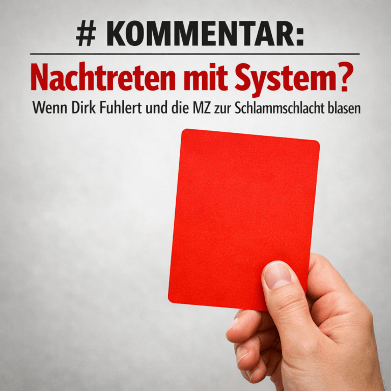 KOMMENTAR: Nachtreten mit System? Wenn Dirk Fuhlert und die MZ zur Schlammschlacht blasen