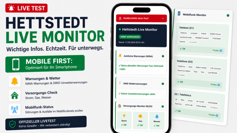Hettstedt Live Monitor: Unser neues Service-Tool startet in den LiveTest