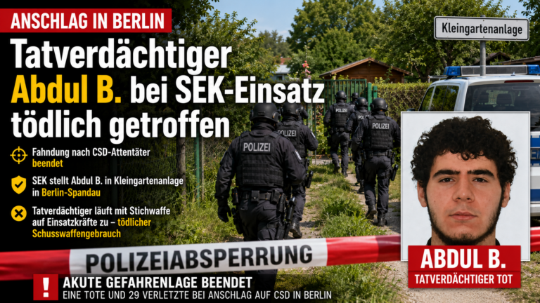 Anschlag in Berlin: Tatverdächtiger Abdul B. bei SEK-Einsatz tödlich getroffen