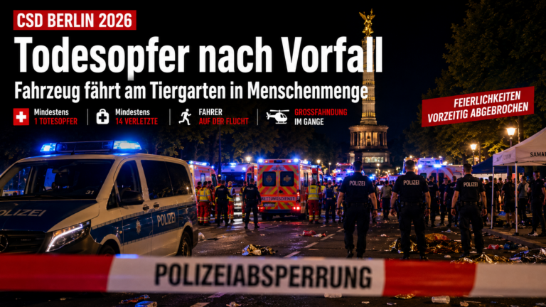 Todesopfer nach Vorfall beim Berliner CSD: Fahrzeug fährt am Tiergarten in Menschenmenge