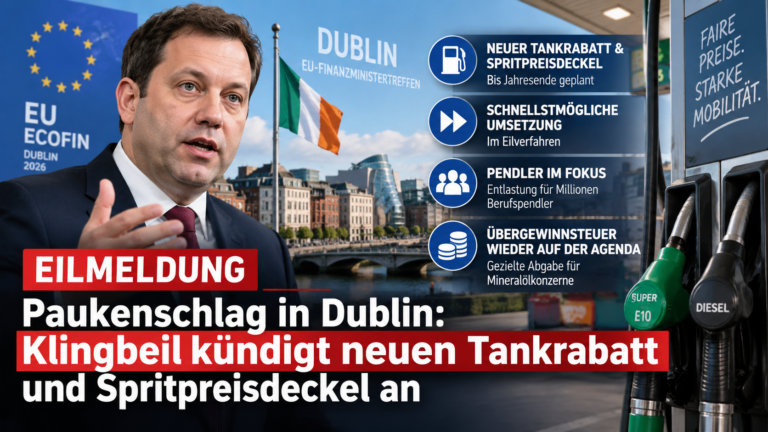 Paukenschlag in Dublin: Klingbeil kündigt neuen Tankrabatt und Spritpreisdeckel an