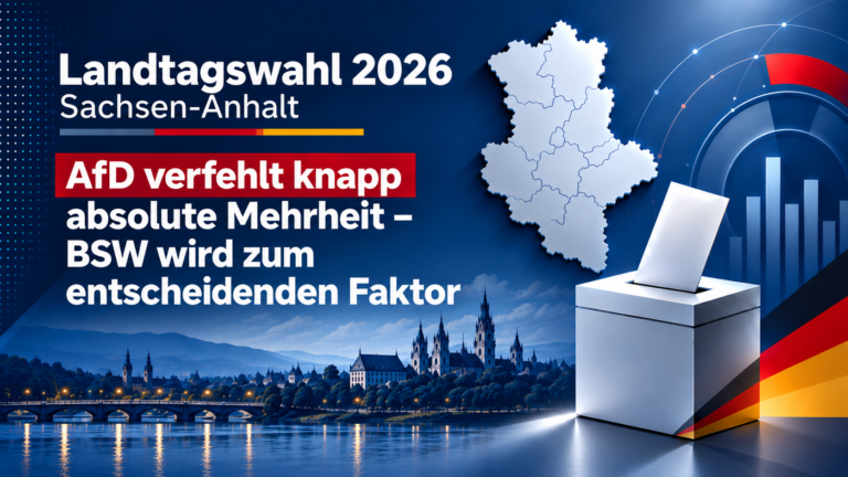 Landtagswahl in Sachsen-Anhalt: AfD verfehlt knapp absolute Mehrheit – BSW wird zum entscheidenden Faktor