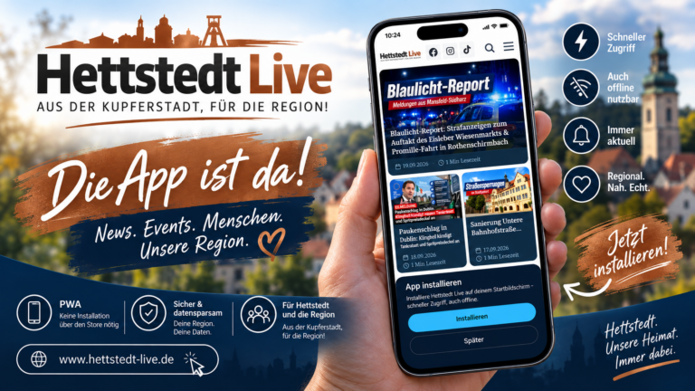 Hettstedt Live als App auf deinem Smartphone: Dein regionales Info- & Service-Portal für unterwegs!